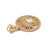 Brass Micro Pave Clear Cubic Zirconia Pendants KK-G439-04G-3