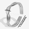 304 Stainless Steel Fashion Geometric Cuff Open Ring for Women SV1199-1-1