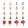 Mega Pet 40Pcs 8 Style Zinc Alloy Enamel Pendants ENAM-MP0001-04-7