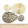 Leopard Print Alloy Dangle Stud Earrings EJEW-K304-01A-G-6