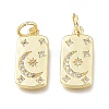 Brass Micro Pave Clear Cubic Zirconia Charms X-ZIRC-L076-054G-1