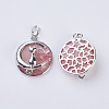 Fashion Natural & Synthetic Mixed Stone Kitten Pendants G-K234-D-3