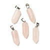 Natural Rose Quartz Pendants G-Z067-07P-09-1