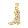 Brass Micro Pave Clear Cubic Zirconia Pendants CU-OY001-07G-1