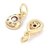 Brass Micro Pave Cubic Zirconia Charms KK-C051-02G-03-2