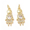 Brass Micro Pave Cubic Zirconia Pendants ZIRC-F134-03G-2