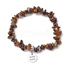 Natural Tiger Eye Chip Beaded Stretch Bracelets BJEW-JB11133-01-1