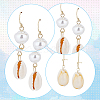 ANATTASOUL 3 Pairs 3 Style Narural Shell Dangle Earrings EJEW-AN0001-70-3