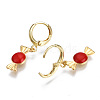 Brass Enamel Huggie Hoop Earrings EJEW-T014-19G-04-NF-3