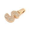 Brass Micro Pave Clear Cubic Zirconia Pendants KK-B099-01G-S-2