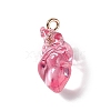 Transparent Resin Pendants RESI-E028-01G-06-1