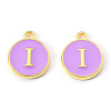 Golden Plated Alloy Enamel Charms ENAM-S118-10I-1