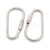 Non-Tarnish 304 Stainless Steel Screw Carabiner Lock Charms STAS-C092-06P-2