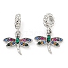 Rack Plating Alloy Pave Colorful Rhinestone Insect European Dangle Charms FIND-B034-14P-02-1