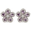 Cubic Zirconia Flower Stud Earrings EJEW-I304-16P-03-1