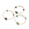 Natural Green Aventurine Round Beaded Bangle BJEW-JB07816-02-6