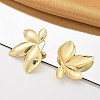 Brass Leaf Stud Earrings EJEW-R016-21G-5