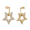 Brass Micro Pave Clear Cubic Zirconia Dangle Stud Earrings EJEW-F256-03G-2