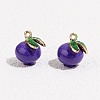 Fruit Alloy Enamel Charms ENAM-P264-02B-G-1