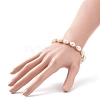 Natural Keshi Pearl Beaded Bracelet with Brass Clasp for Women BJEW-JB08867-01-4