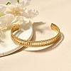 304 Stainless Steel Open Cuff Bangles for Women BJEW-Z083-02G-05-2