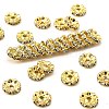 Brass Grade A Crystal Rhinestone Spacer Beads X-RB-A006-10MM-G-1