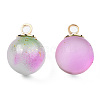 Two Tone Transparent Spray Painted Glass Pendants GLAA-N035-020B-C02-2