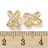 Brass Micro Pave Clear Cubic Zirconia Beads KK-L211-001G-3