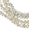 Electroplate Transparent Glass Beads Strands GL-CBA7A17-01A-14-2