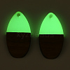 Walnut Wood & Luminous Glow in the Dark Resin Pendants RESI-N039-77-2