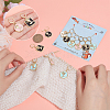 Alloy Enamel Flat Round/Square with Rose Pendant Locking Stitch Markers HJEW-AB00004-3