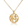 Alloy Flat Round with Constellation Pendant Necklaces PW-WG52384-09-1