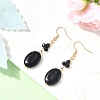Synthetic Goldstone Oval Dangle Earrings EJEW-JE06601-02-1