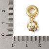 Rack Plating Brass Enamel Sport Ball European Dangle Charms KK-P279-49G-4