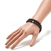 2Pcs 2 Style Natural Golden Sheen Obsidian & Lava Rock Stretch Bracelets Set BJEW-JB08193-01-3