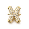 Brass Micro Pave Cubic Zirconia Letter Links KK-I717-04X-1