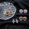 Halloween Spider Ghost Spider Web Wood Stud Earring Sets EJEW-OY002-02-2