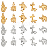 10Pcs 10 Style 201 Stainless Steel Machine Polishing Pendants STAS-UN0040-56-1