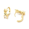 Cubic Zirconia Rabbit Hoop Earrings EJEW-C028-01G-2