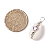 Natural Cowrie Shell Copper Wire Wrapped Shell Shape Pendants PALLOY-JF02938-04-2