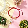 Adjustable Fortune Cat Handmade Porcelain Charm Bracelets BJEW-JB10506-2