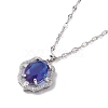 Brass Micro Pave Cubic Zirconia Pendant Necklaces NJEW-C039-06P-2