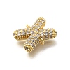 Brass Micro Pave Cubic Zirconia Letter Links KK-I717-04X-2