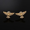 Eagle Brass Micro Pave Clear Cubic Zirconia Stud Earrings EJEW-B131-06G-2