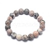 Natural Zebra Jasper Bead Stretch Bracelets BJEW-K212-B-035-2