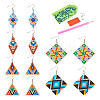  DIY Diamond Painting Rhombus & Triangle Dangle Earring Kits DIY-TA0004-97-11