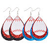 2 Pairs 2 Colors Synthetic Leather Dangle Earrings EJEW-CL0001-01A-7