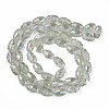 Electroplate Transparent Glass Beads Strands EGLA-N002-35-C04-2