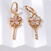 Brass Micro Pave Clear Cubic Zirconia Leverback Earrings EJEW-K300-24G-2