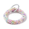 Glass Beaded Bracelet Wrist Keychain AJEW-Z018-01-2